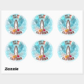 California Wave Surf Riders Ronde Sticker (Vel)