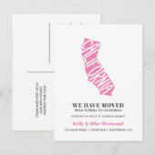 CALIFORNIA We hebben New address New Home verplaat Briefkaart (Voorkant / Achterkant)