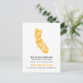 CALIFORNIA We hebben New address New Home verplaat Briefkaart (Staand voorkant)