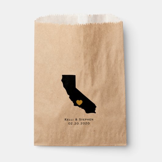 California Wedding Favor Treat Sacks, Gift Bags Bedankzakje (Voorkant)