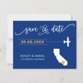 California Wedding Save the Date Kaart, Map Magnetische Uitnodiging (Voorkant)