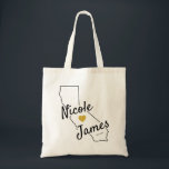 California Wedding Welcome Weekend Canvas tas<br><div class="desc">Het weekend van de bruiloft heet cadeautas voor gasten uit de stad voor je bruiloft,  met zwart afbeelding van Californië en gouden hart.  Vul tas met je favoriete godies.</div>