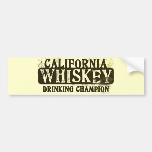 California Whiskey Drink Champion Bumpersticker (Voorkant)
