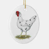 California White Hen Keramisch Ornament (Rechts)