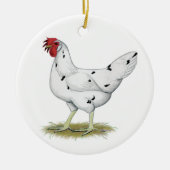 California White Hen Keramisch Ornament (Voorkant)