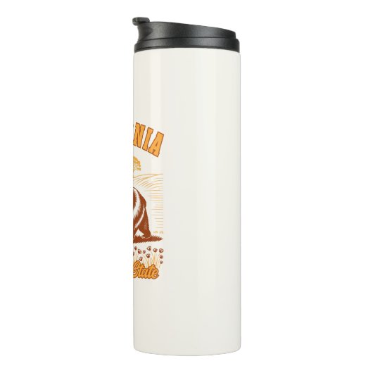 California Wildflower Field – Retro Bear Design Thermosbeker (Geroteerd rechts)