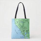 California Wine Country Map Tas (Voorkant)