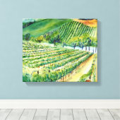 California Winery Vineyard Painting Canvas Print (Insitu (Houten vloer))