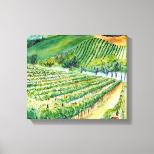 California Winery Vineyard Painting Canvas Print