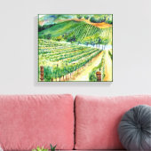 California Winery Vineyard Painting Canvas Print (Insitu (Woonkamer))