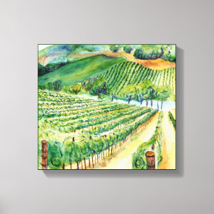California Winery Vineyard Painting Canvas Print