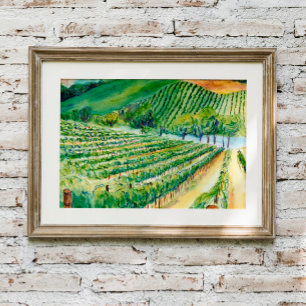 California Winery Vineyard Poster Art Print