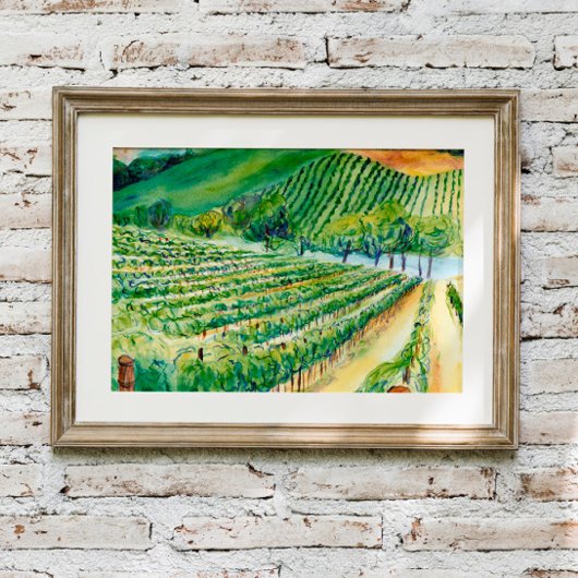 California Winery Vineyard Poster Art Print