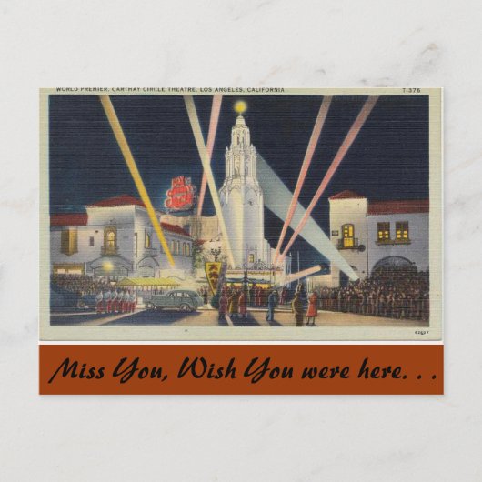 California, World Premier, Los Angeles Briefkaart (Voorkant)