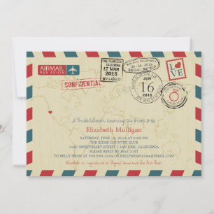 California World Traveler Airmail Vrijgezellenfees Kaart