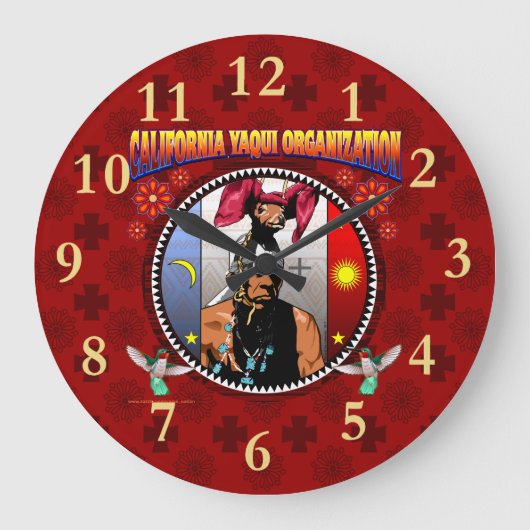 California Yaqui Organization Wall Clock Grote Klok (Voorkant)