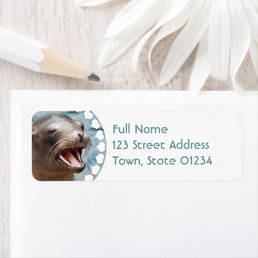 California Zee Lion retouradres Mailinglabels Etiket (Insitu)