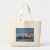 California Zee Otter Snacking on Clam Grote Tote Bag (Voorkant)