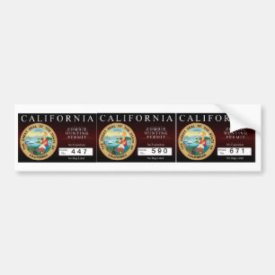 California Zombie Hunting Permit V.2 Bumpersticker