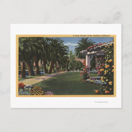 CaliforniaA Palm Shaded Walk Briefkaart (Voorkant)