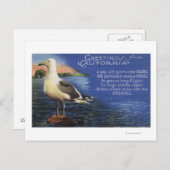 CaliforniaGreetings from, Seagull Poem Briefkaart (Voorkant / Achterkant)