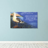 CaliforniaGreetings from, Seagull Poem Canvas Afdruk (Insitu (Houten vloer))