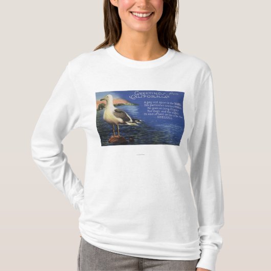 CaliforniaGreetings from, Seagull Poem T-shirt (Voorkant)