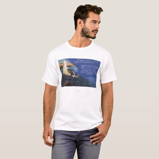CaliforniaGreetings from, Seagull Poem T-shirt (Voorkant volledig)
