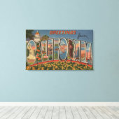 CaliforniaLarge Letter ScenesState Canvas Afdruk (Insitu (Houten vloer))