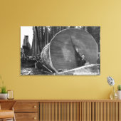 CaliforniaMan door Cut Redwood Log Canvas Afdruk (Insitu (Woonkamer))