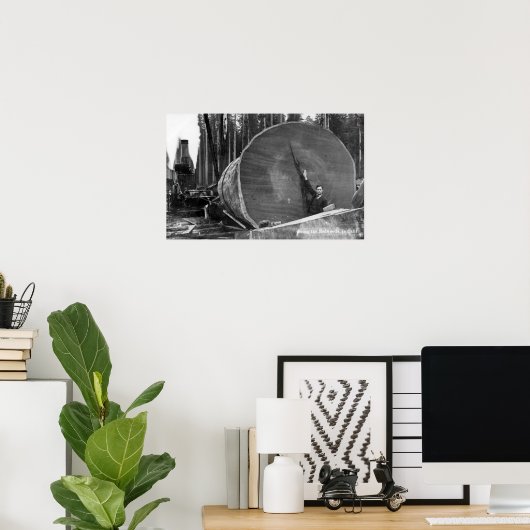 CaliforniaMan door Cut Redwood Log Poster (Thuiskantoor)