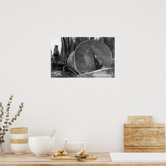 CaliforniaMan door Cut Redwood Log Poster (Keuken)
