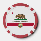 Californian Flag & Seal, Flag of California Poker Chips (Achterkant)