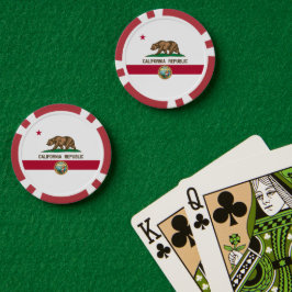 Californian Flag & Seal, Flag of California Poker Chips
