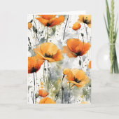 Californian poppy - Watercolor flowers Kaart (Voorkant)