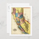 CaliforniaPanoramic Map Briefkaart (Voorkant / Achterkant)