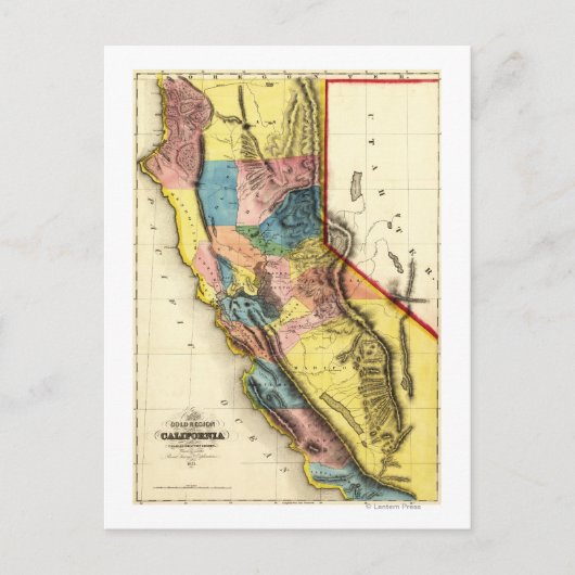 CaliforniaPanoramic Map Briefkaart (Voorkant)