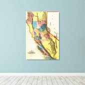 CaliforniaPanoramic Map Canvas Afdruk (Insitu (Houten vloer))