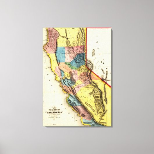 CaliforniaPanoramic Map Canvas Afdruk (Voorkant)