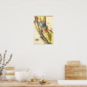 CaliforniaPanoramic Map Poster (Keuken)