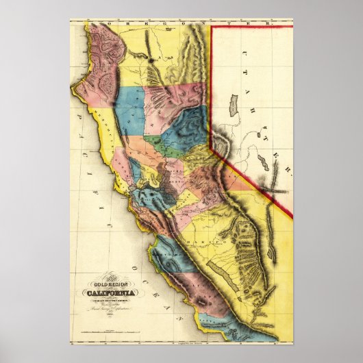 CaliforniaPanoramic Map Poster (Voorkant)