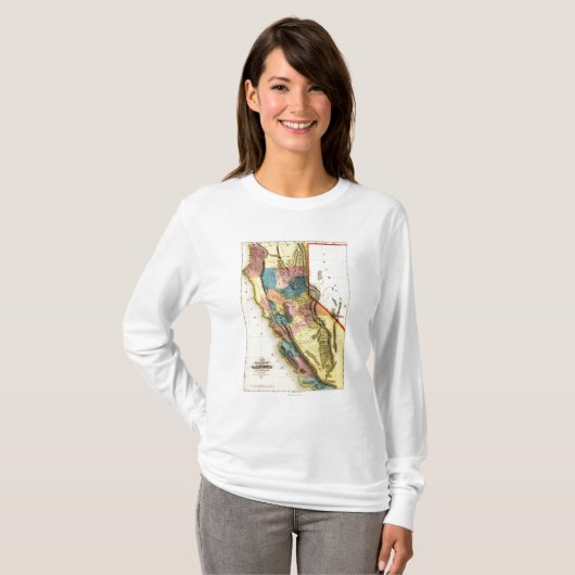 CaliforniaPanoramic Map T-shirt (Voorkant volledig)