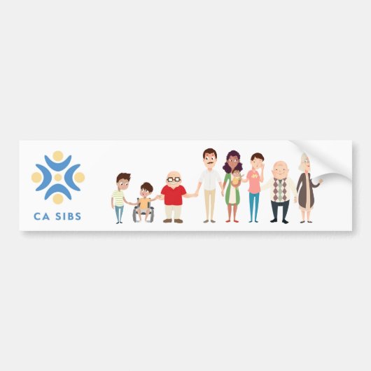 CaliforniaSibs bumper sticker (Voorkant)