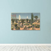 CaliforniaVarieties of Desert Cacti Canvas Afdruk (Insitu (Houten vloer))