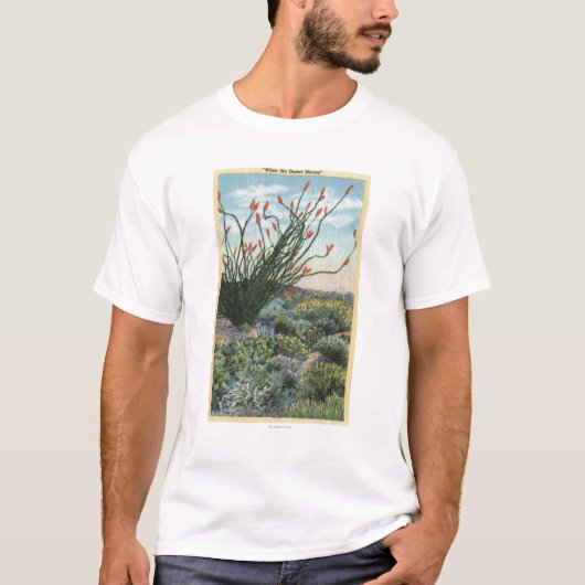 CaliforniaView of Cacti in Bloom T-shirt (Voorkant)
