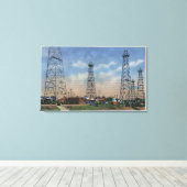 CaliforniaView of Oil Wells Canvas Afdruk (Insitu (Houten vloer))