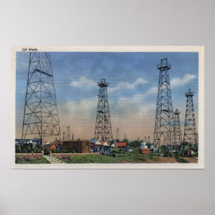CaliforniaView of Oil Wells Poster