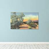 CaliforniaView of Smoke Trees in woestijn Canvas Afdruk (Insitu (Houten vloer))