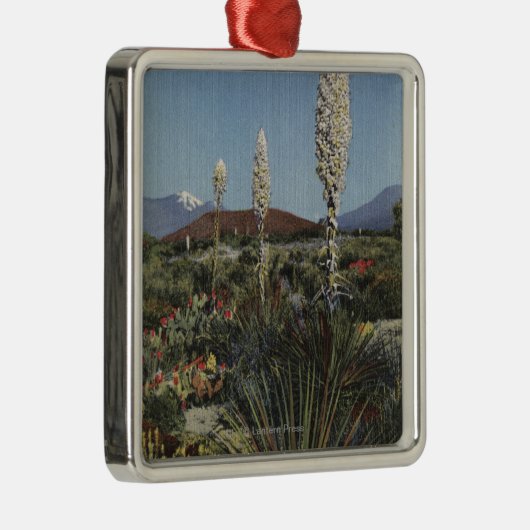 CaliforniaYucca Cacti in Bloom in woestijn Metalen Ornament (Rechts)