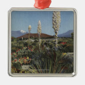 CaliforniaYucca Cacti in Bloom in woestijn Metalen Ornament (Voorkant)